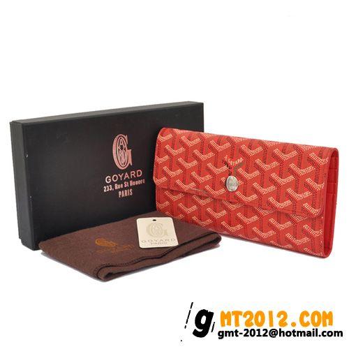 GOYARD ゴヤールスーパーコピー 三つ折り長財布 ホック レッド GOYARD-084